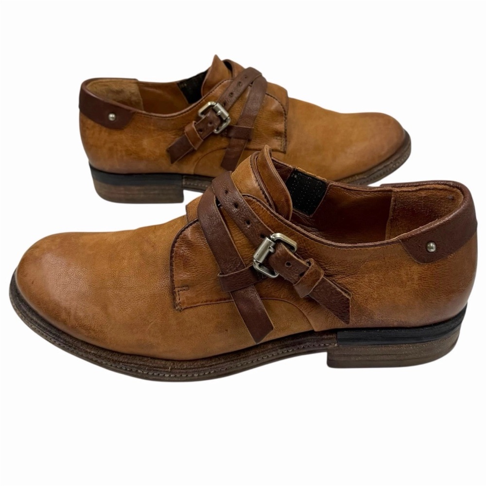 VINTAGE 90s Y2K AIRSTEP AS98 BUCKLE OXFORDS LEATHER RETRO GRUNGE SIZE 42 10.5 11
